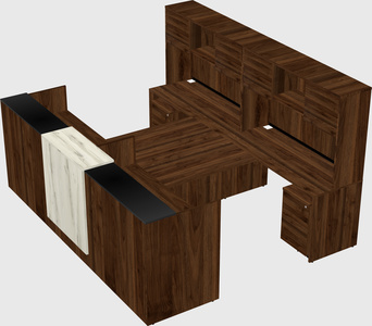 Shared u-shaped reception desks