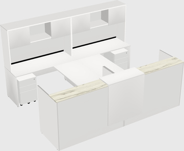 Shared u-shaped reception desks