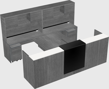 Shared u-shaped reception desks