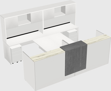 Shared u-shaped reception desks