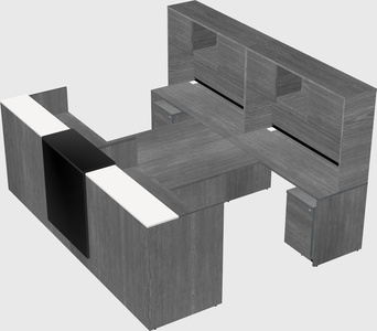 Shared u-shaped reception desks