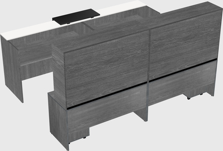 Shared u-shaped reception desks