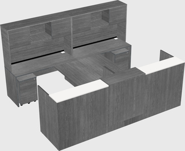 Shared u-shaped reception desks