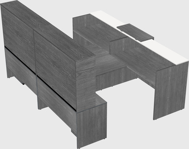 Shared u-shaped reception desks