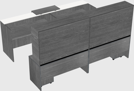Shared u-shaped reception desks