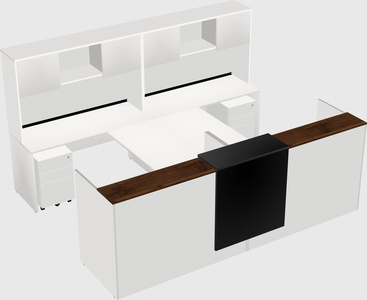 Shared u-shaped reception desks