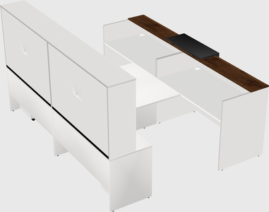 Shared u-shaped reception desks