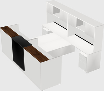 Shared u-shaped reception desks
