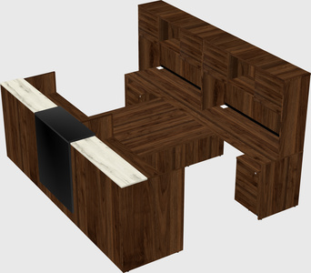 Shared u-shaped reception desks