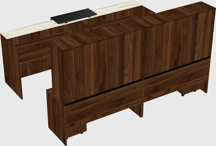 Shared u-shaped reception desks