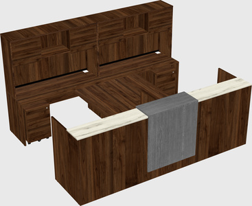 Shared u-shaped reception desks