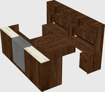 Shared u-shaped reception desks