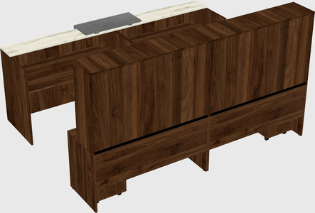 Shared u-shaped reception desks