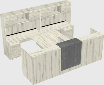Shared u-shaped reception desks