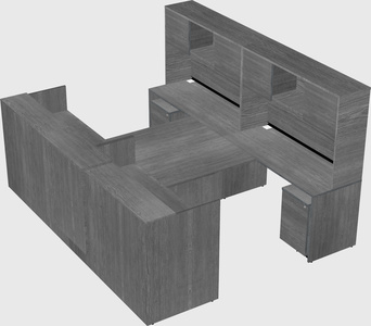 Shared u-shaped reception desks