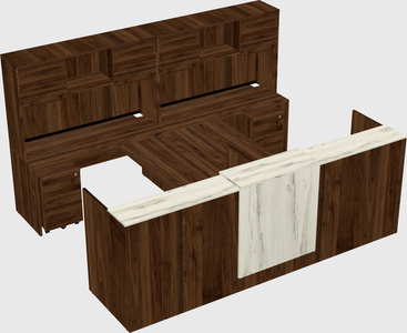 Shared u-shaped reception desks