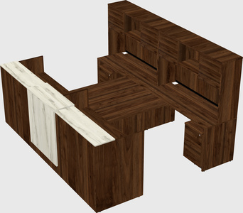 Shared u-shaped reception desks