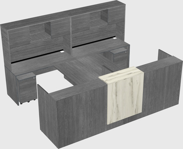 Shared u-shaped reception desks