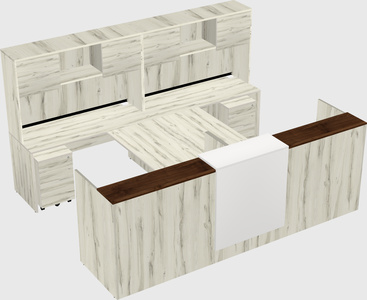 Shared u-shaped reception desks
