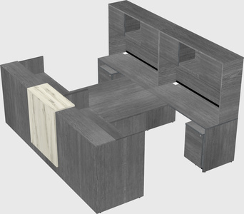 Shared u-shaped reception desks