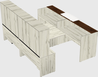 Shared u-shaped reception desks