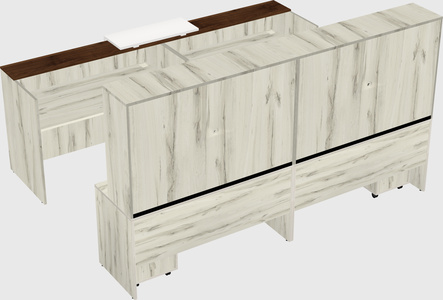 Shared u-shaped reception desks