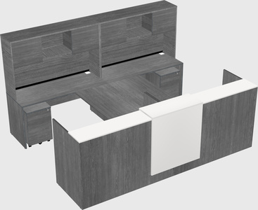 Shared u-shaped reception desks