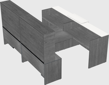 Shared u-shaped reception desks