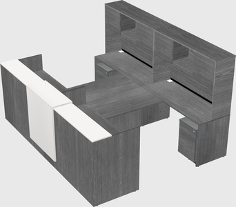 Shared u-shaped reception desks