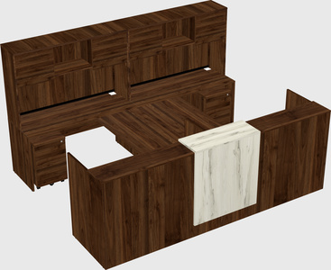 Shared u-shaped reception desks