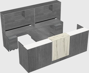 Shared u-shaped reception desks