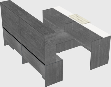 Shared u-shaped reception desks