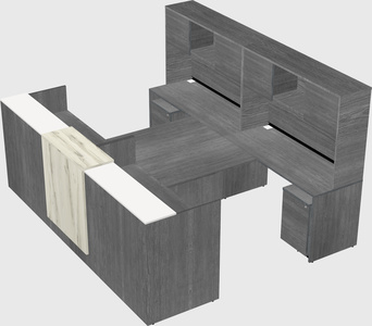 Shared u-shaped reception desks