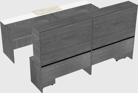 Shared u-shaped reception desks