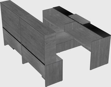 Shared u-shaped reception desks