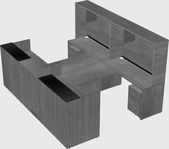 Shared u-shaped reception desks