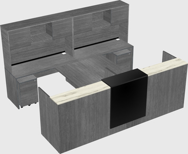 Shared u-shaped reception desks
