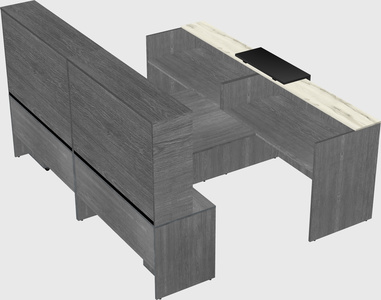 Shared u-shaped reception desks