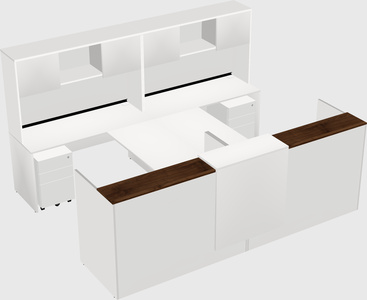Shared u-shaped reception desks
