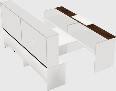 Shared u-shaped reception desks