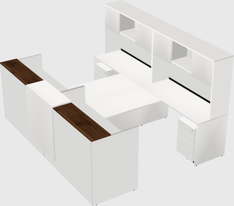 Shared u-shaped reception desks