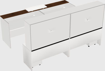 Shared u-shaped reception desks