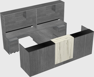 Shared u-shaped reception desks