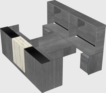 Shared u-shaped reception desks