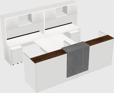 Shared u-shaped reception desks