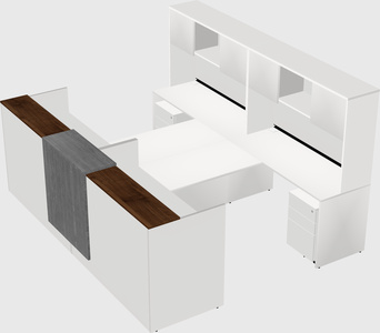 Shared u-shaped reception desks
