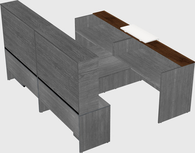 Shared u-shaped reception desks