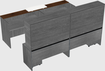 Shared u-shaped reception desks