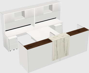 Shared u-shaped reception desks