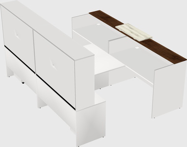 Shared u-shaped reception desks